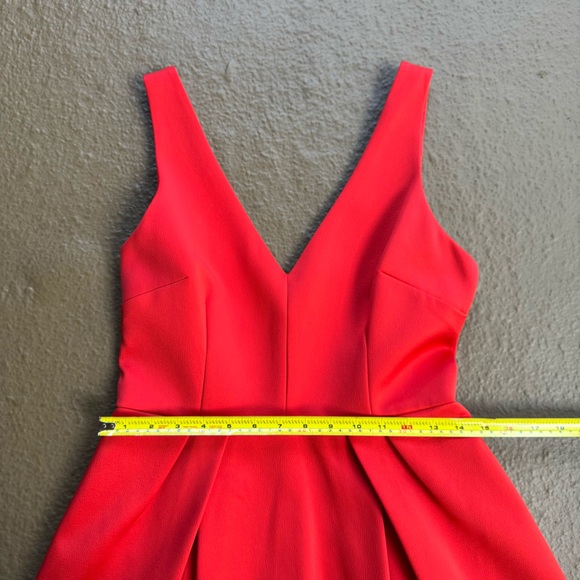 Forever New Red High Low A-Line V-neck Prom Cocktail Dress Size 6 - Picture 8 of 13